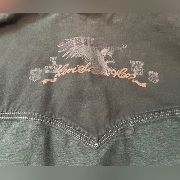 RARE-VTG 90s Levi's yarn-dyed green denim jacket limited Men’s Sz L - Picture 5 of 15